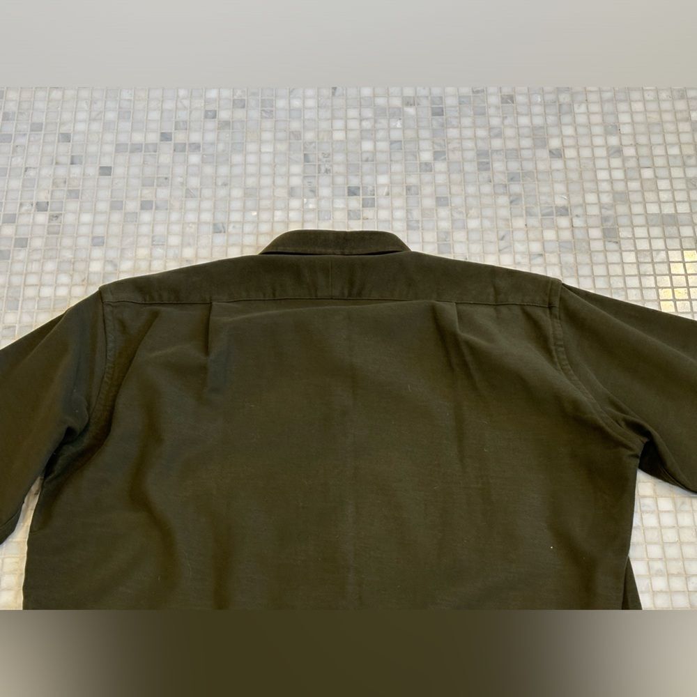 Charles Tywitt Green Flannel Cotton Buttondown Shirt - Picture 8 of 11